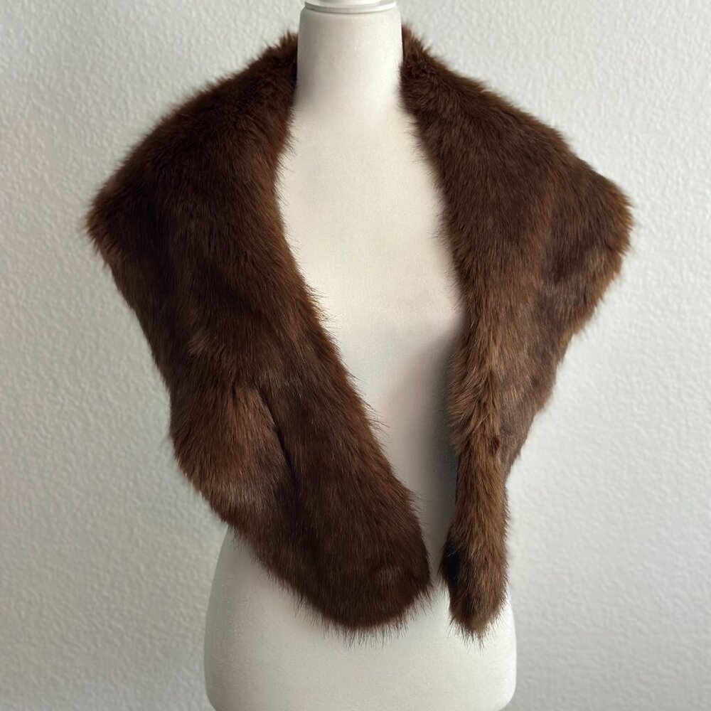 ZARA Accessories Brown Faux Fur Shawl Wrap Scarf - Picture 4 of 8
